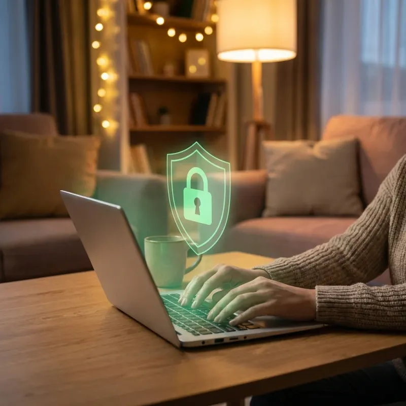 VPN security shield protecting streaming connection